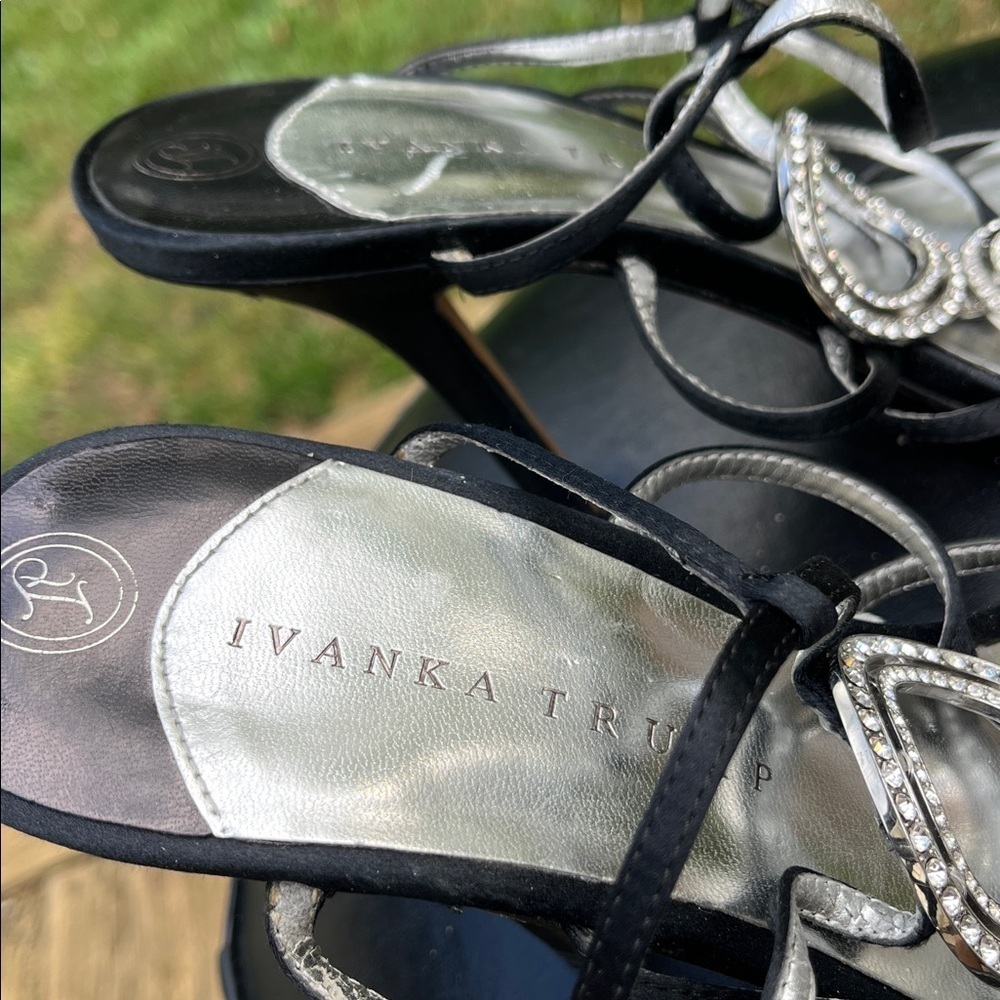 Ivanka Trump Strappy High Heels with rhinestone-embellished circular details - Picture 6 of 8